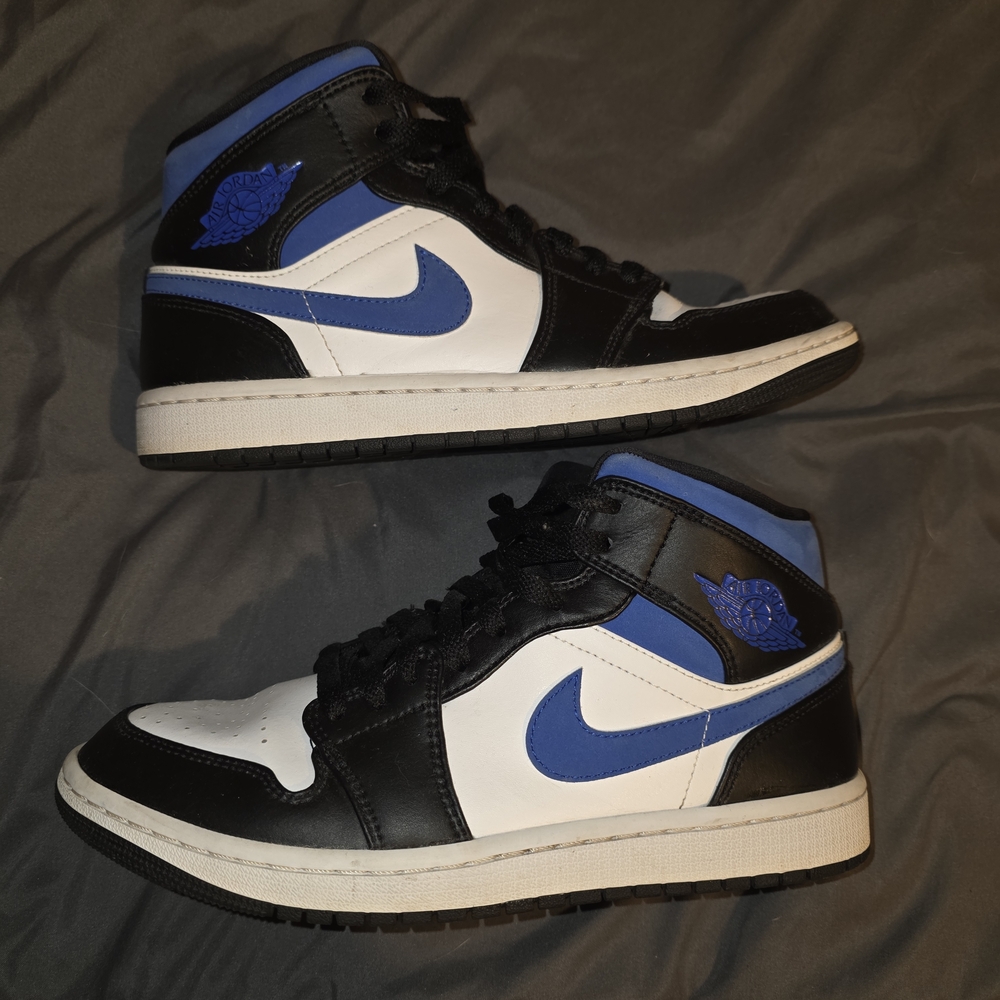 Jordan Black and Blue High-Top Sneakers